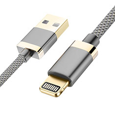 Cargador Cable USB Carga y Datos D24 para Apple iPhone X Gris