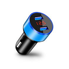 Cargador de Mechero 3.1A Adaptador Coche Doble Puerto USB Carga Rapida Universal K03 para Vivo Y35m 5G Azul