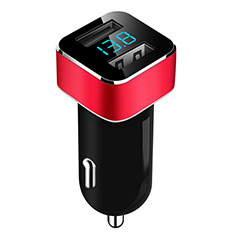 Cargador de Mechero 3.1A Adaptador Coche Doble Puerto USB Carga Rapida Universal para Vivo Y35m 5G Rojo