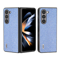 Funda Bumper Lujo Cuero y Plastico Mate Carcasa AD1 para Samsung Galaxy Z Fold5 5G Azul