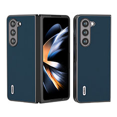 Funda Bumper Lujo Cuero y Plastico Mate Carcasa AD3 para Samsung Galaxy Z Fold5 5G Azul