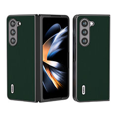 Funda Bumper Lujo Cuero y Plastico Mate Carcasa AD3 para Samsung Galaxy Z Fold5 5G Verde