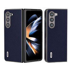 Funda Bumper Lujo Cuero y Plastico Mate Carcasa AD8 para Samsung Galaxy Z Fold5 5G Azul