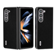 Funda Bumper Lujo Cuero y Plastico Mate Carcasa AD8 para Samsung Galaxy Z Fold5 5G Negro