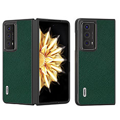 Funda Bumper Lujo Cuero y Plastico Mate Carcasa B01H para Huawei Honor Magic V2 5G Verde