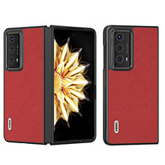 Funda Bumper Lujo Cuero y Plastico Mate Carcasa B01H para Huawei Honor Magic V2 Ultimate 5G Rojo