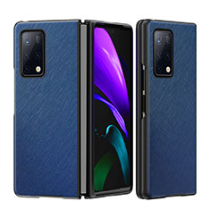 Funda Bumper Lujo Cuero y Plastico Mate Carcasa B01H para Huawei Mate X2 Azul