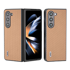 Funda Bumper Lujo Cuero y Plastico Mate Carcasa B01H para Samsung Galaxy Z Fold5 5G Caqui