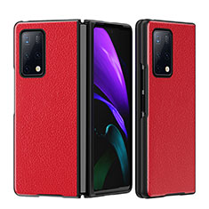 Funda Bumper Lujo Cuero y Plastico Mate Carcasa B02H para Huawei Mate X2 Rojo