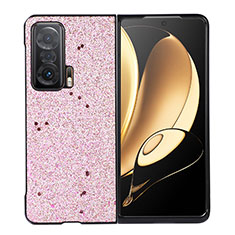 Funda Bumper Lujo Cuero y Plastico Mate Carcasa B03H para Huawei Honor Magic V 5G Oro Rosa