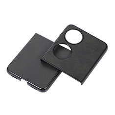 Funda Bumper Lujo Cuero y Plastico Mate Carcasa B05H para Huawei P60 Pocket Negro