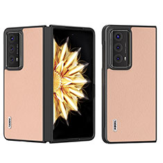 Funda Bumper Lujo Cuero y Plastico Mate Carcasa B06H para Huawei Honor Magic V2 Ultimate 5G Oro Rosa