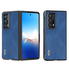 Funda Bumper Lujo Cuero y Plastico Mate Carcasa B08H para Huawei Honor Magic V2 5G Azul