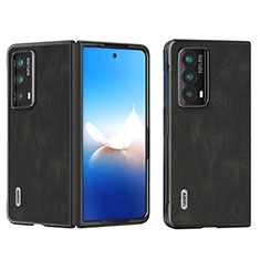 Funda Bumper Lujo Cuero y Plastico Mate Carcasa B08H para Huawei Honor Magic V2 Ultimate 5G Negro