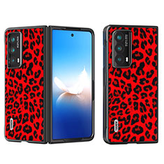 Funda Bumper Lujo Cuero y Plastico Mate Carcasa B08H para Huawei Honor Magic Vs2 5G Rojo