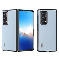 Funda Bumper Lujo Cuero y Plastico Mate Carcasa B14H para Huawei Honor Magic Vs2 5G Azul Claro