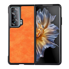 Funda Bumper Lujo Cuero y Plastico Mate Carcasa BH1 para Huawei Honor Magic Vs 5G Naranja