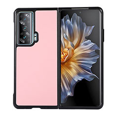 Funda Bumper Lujo Cuero y Plastico Mate Carcasa BH1 para Huawei Honor Magic Vs Ultimate 5G Rosa