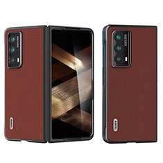 Funda Bumper Lujo Cuero y Plastico Mate Carcasa BH1 para Huawei Honor Magic Vs2 5G Marron