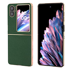 Funda Bumper Lujo Cuero y Plastico Mate Carcasa BH1 para Oppo Find N2 Flip 5G Verde