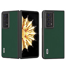 Funda Bumper Lujo Cuero y Plastico Mate Carcasa BH4 para Huawei Honor Magic V2 Ultimate 5G Verde