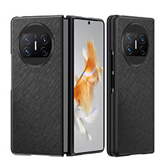 Funda Bumper Lujo Cuero y Plastico Mate Carcasa BH4 para Huawei Mate X3 Negro