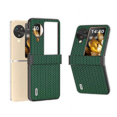 Funda Bumper Lujo Cuero y Plastico Mate Carcasa BH4 para Oppo Find N3 Flip 5G Verde