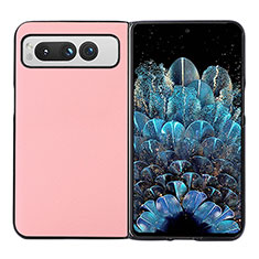 Funda Bumper Lujo Cuero y Plastico Mate Carcasa BH5 para Google Pixel Fold 5G Rosa