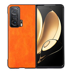 Funda Bumper Lujo Cuero y Plastico Mate Carcasa BH5 para Huawei Honor Magic V 5G Naranja