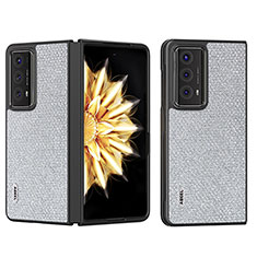 Funda Bumper Lujo Cuero y Plastico Mate Carcasa BH5 para Huawei Honor Magic V2 5G Gris