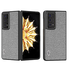 Funda Bumper Lujo Cuero y Plastico Mate Carcasa BH5 para Huawei Honor Magic V2 5G Gris Oscuro