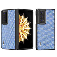 Funda Bumper Lujo Cuero y Plastico Mate Carcasa BH5 para Huawei Honor Magic V2 Ultimate 5G Azul