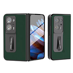 Funda Bumper Lujo Cuero y Plastico Mate Carcasa BH5 para Oppo Find N2 5G Verde