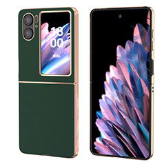 Funda Bumper Lujo Cuero y Plastico Mate Carcasa BH5 para Oppo Find N2 Flip 5G Verde