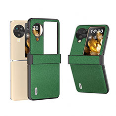 Funda Bumper Lujo Cuero y Plastico Mate Carcasa BH5 para Oppo Find N3 Flip 5G Verde