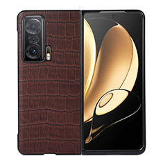 Funda Bumper Lujo Cuero y Plastico Mate Carcasa BH6 para Huawei Honor Magic V 5G Marron