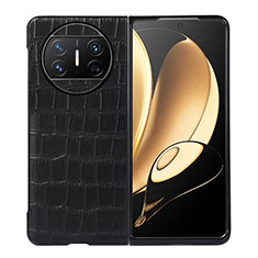 Funda Bumper Lujo Cuero y Plastico Mate Carcasa BH6 para Huawei Mate X5 Negro