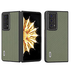 Funda Bumper Lujo Cuero y Plastico Mate Carcasa BH7 para Huawei Honor Magic V2 5G Verde