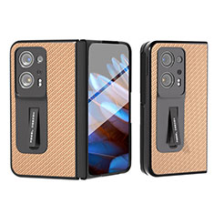 Funda Bumper Lujo Cuero y Plastico Mate Carcasa BH7 para Oppo Find N2 5G Oro