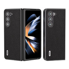 Funda Bumper Lujo Cuero y Plastico Mate Carcasa BH7 para Samsung Galaxy Z Fold5 5G Negro