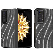 Funda Bumper Lujo Cuero y Plastico Mate Carcasa BH8 para Huawei Honor Magic V2 5G Gris Oscuro