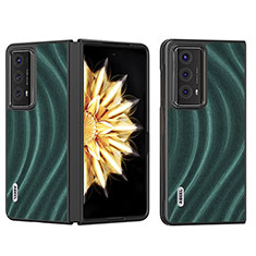 Funda Bumper Lujo Cuero y Plastico Mate Carcasa BH8 para Huawei Honor Magic V2 Ultimate 5G Verde