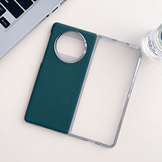 Funda Bumper Lujo Cuero y Plastico Mate Carcasa BH8 para Huawei Mate X3 Verde