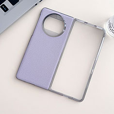 Funda Bumper Lujo Cuero y Plastico Mate Carcasa BH8 para Huawei Mate X5 Morado