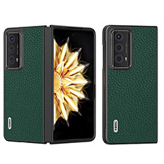 Funda Bumper Lujo Cuero y Plastico Mate Carcasa BH9 para Huawei Honor Magic V2 Ultimate 5G Verde