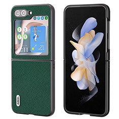 Funda Bumper Lujo Cuero y Plastico Mate Carcasa BH9 para Samsung Galaxy Z Flip5 5G Verde