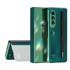 Funda Bumper Lujo Cuero y Plastico Mate Carcasa C07 para Samsung Galaxy Z Fold4 5G Verde