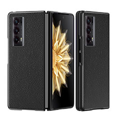 Funda Bumper Lujo Cuero y Plastico Mate Carcasa GS1 para Huawei Honor Magic V2 Ultimate 5G Negro