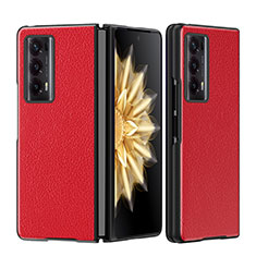 Funda Bumper Lujo Cuero y Plastico Mate Carcasa GS1 para Huawei Honor Magic V2 Ultimate 5G Rojo