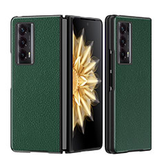 Funda Bumper Lujo Cuero y Plastico Mate Carcasa GS1 para Huawei Honor Magic V2 Ultimate 5G Verde